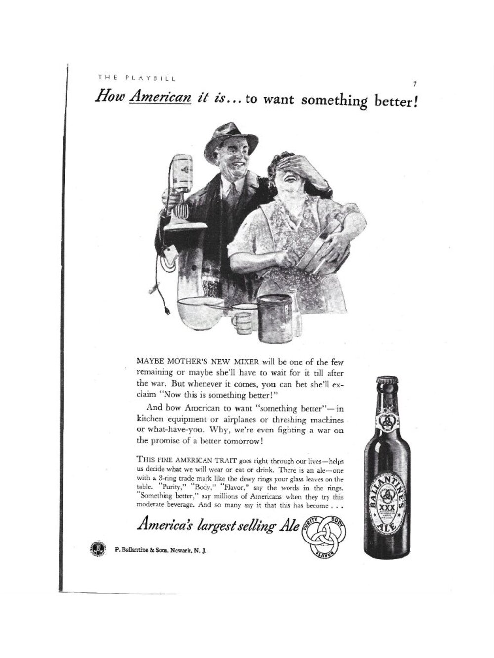Print Ad How American ISomething Better Ale Vintage 1940s Kitchen Mixer Decor